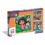 3 Puzzle da 48 Pezzi - Dora l'Esploratrice