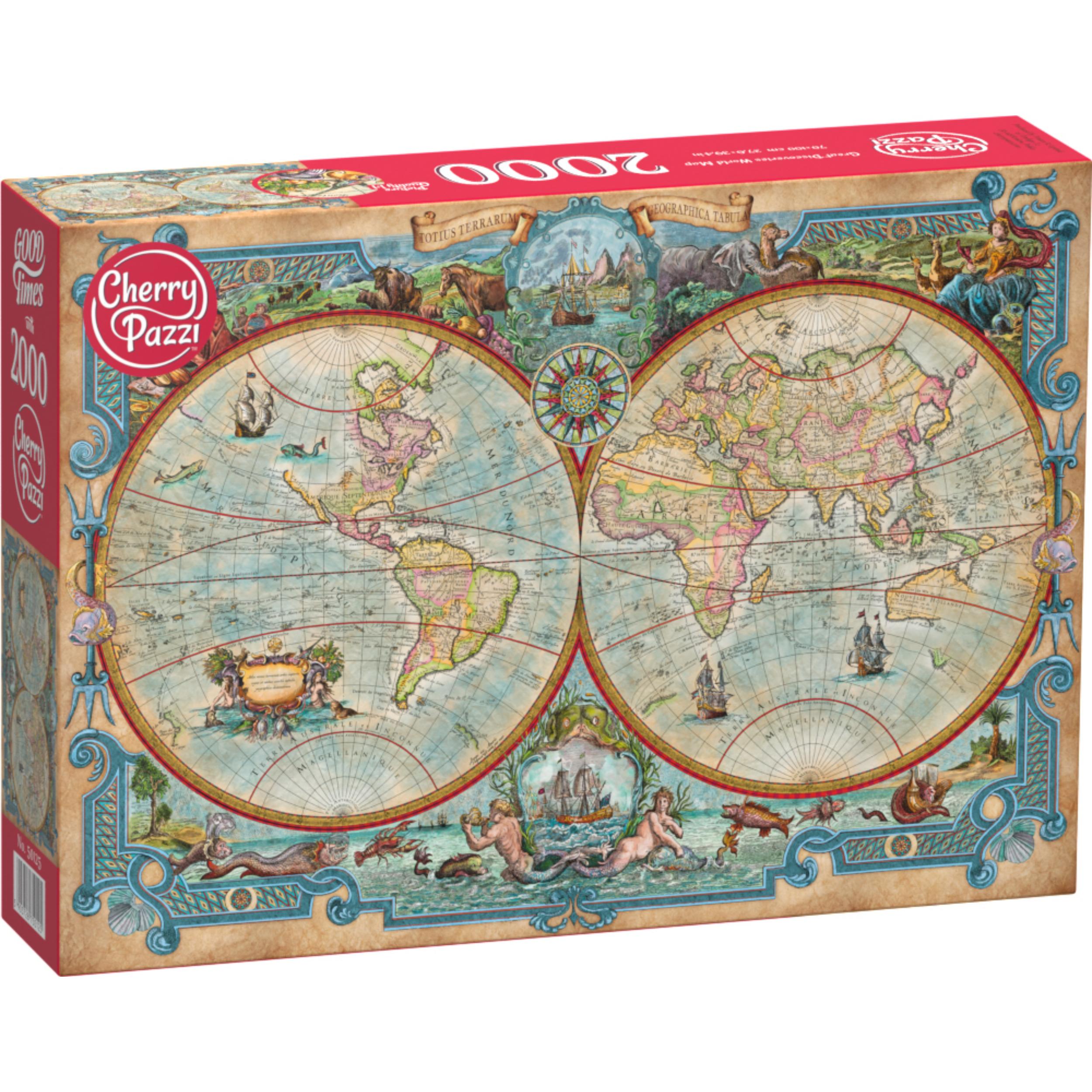 CRP50125 Puzzle da 2000 Pezzi - Great Discoveries World Map - immagine 1