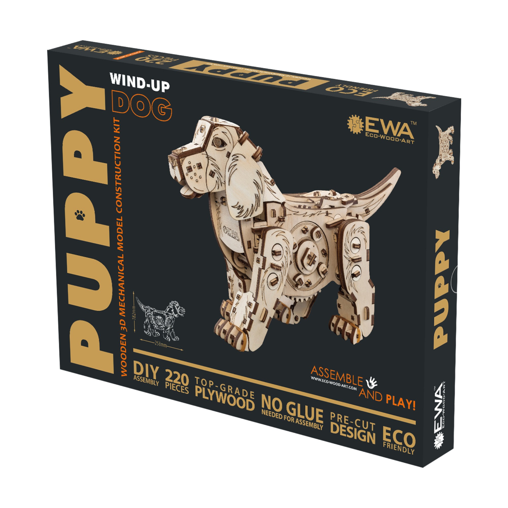 EWA073 Modello 3D in Legno - Puppy - immagine 1