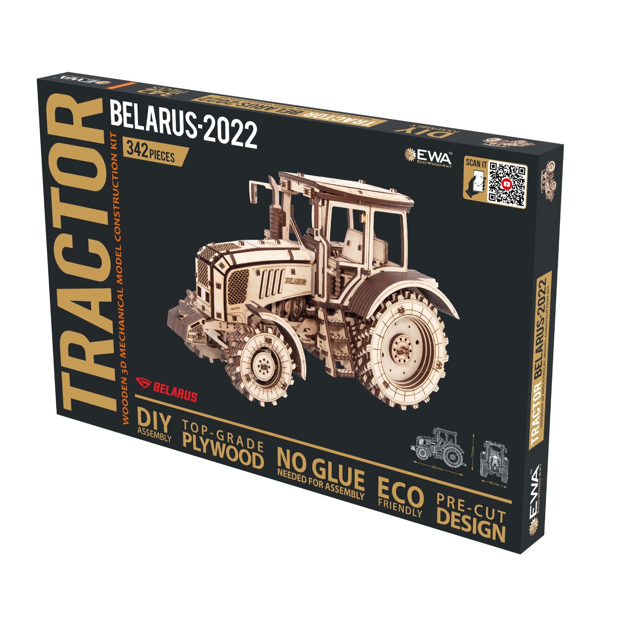 EWA087 Modello 3D in Legno - Trattore Belarus-2022 - immagine 1