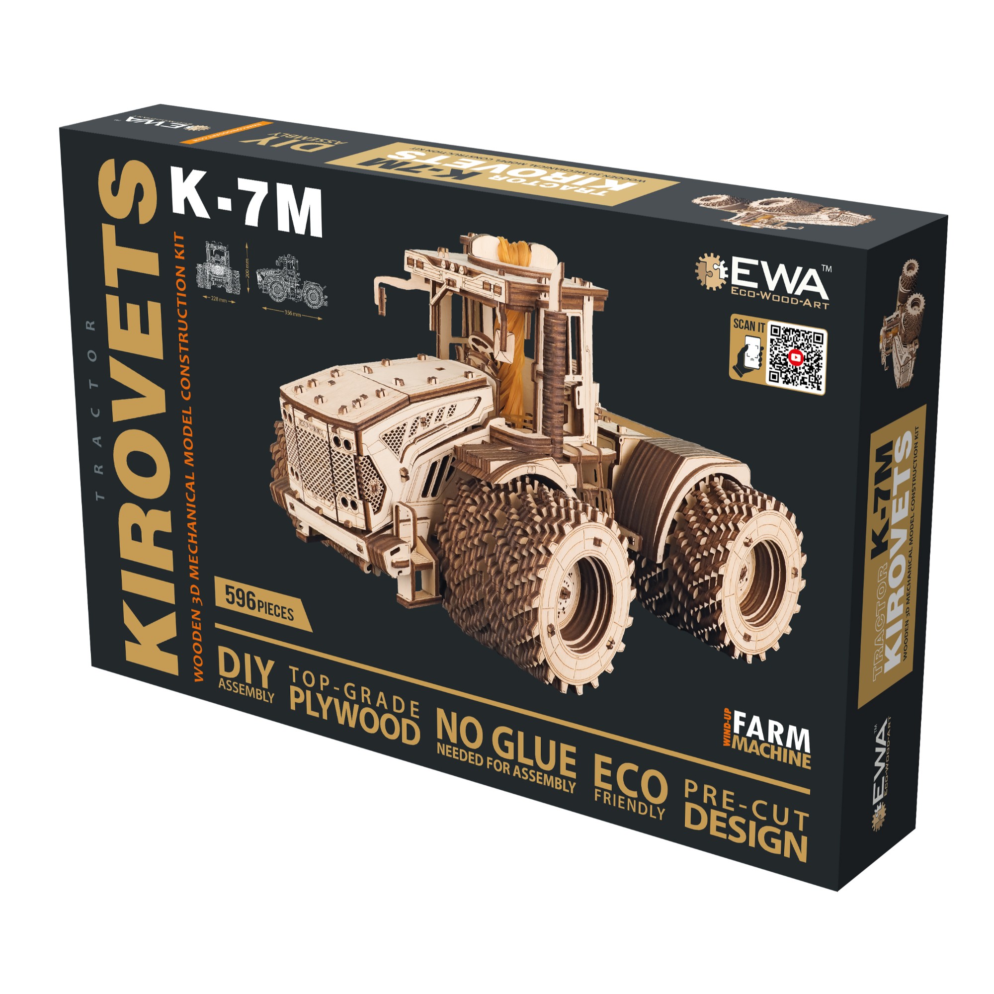 EWA106 Modello 3D in Legno - Trattore Kirovets K-7M - immagine 1