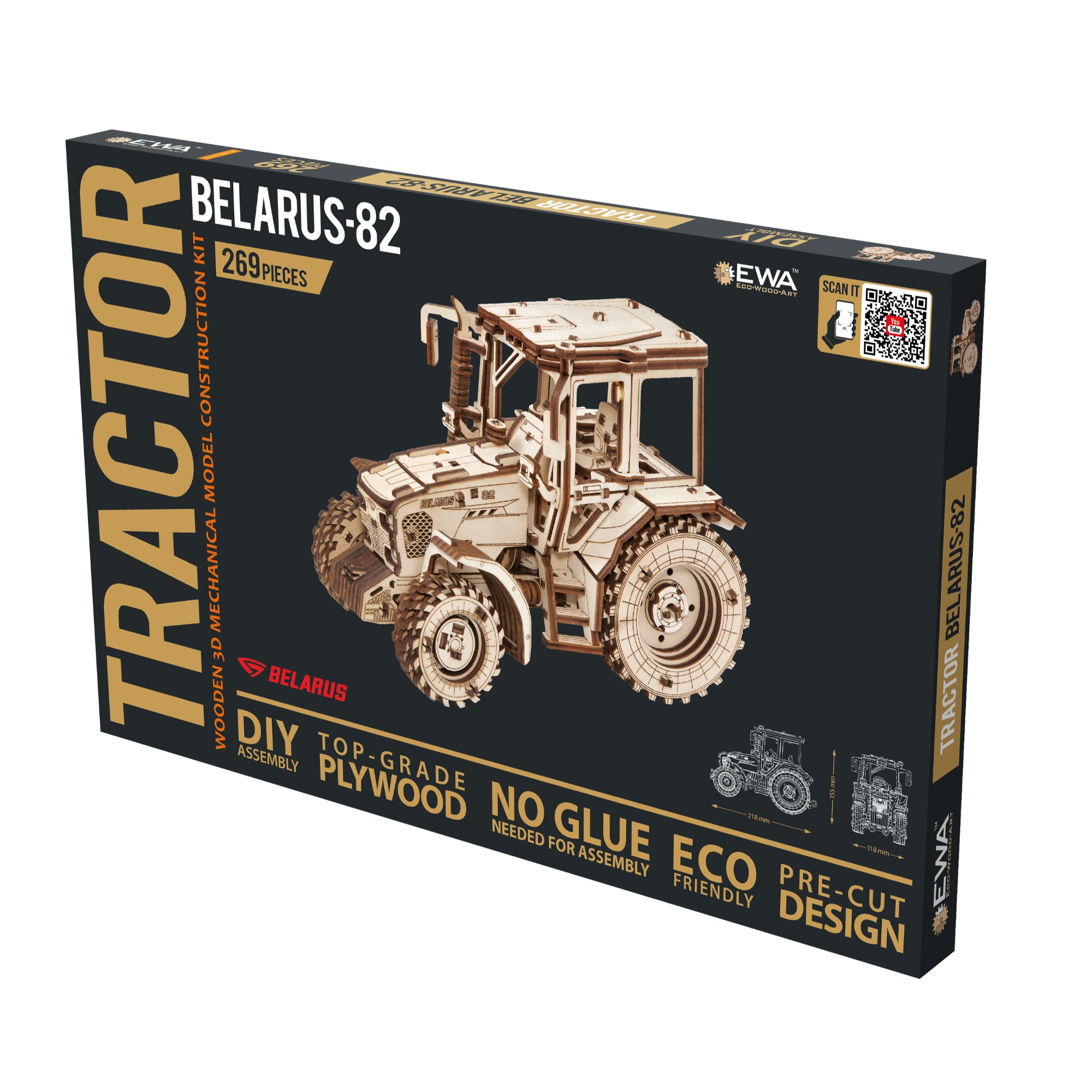EWA115 Modello 3D in Legno - Trattore Belarus-82 - immagine 1