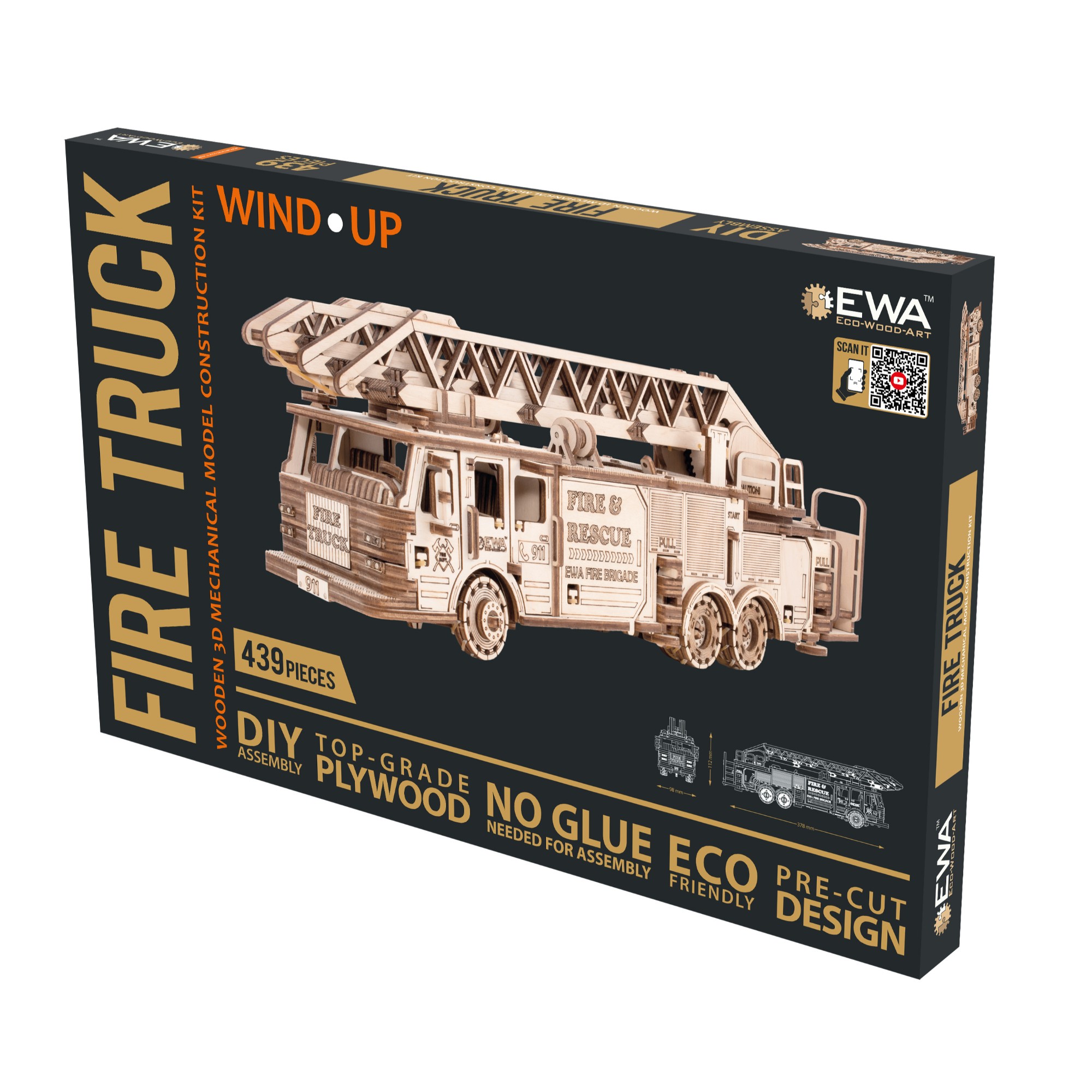 EWA140 Modello 3D in Legno - Camion dei Pompieri - immagine 1