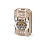 Puzzle da 139 Pezzi Sagomato in Legno - Lince (M) con  Box in Legno
