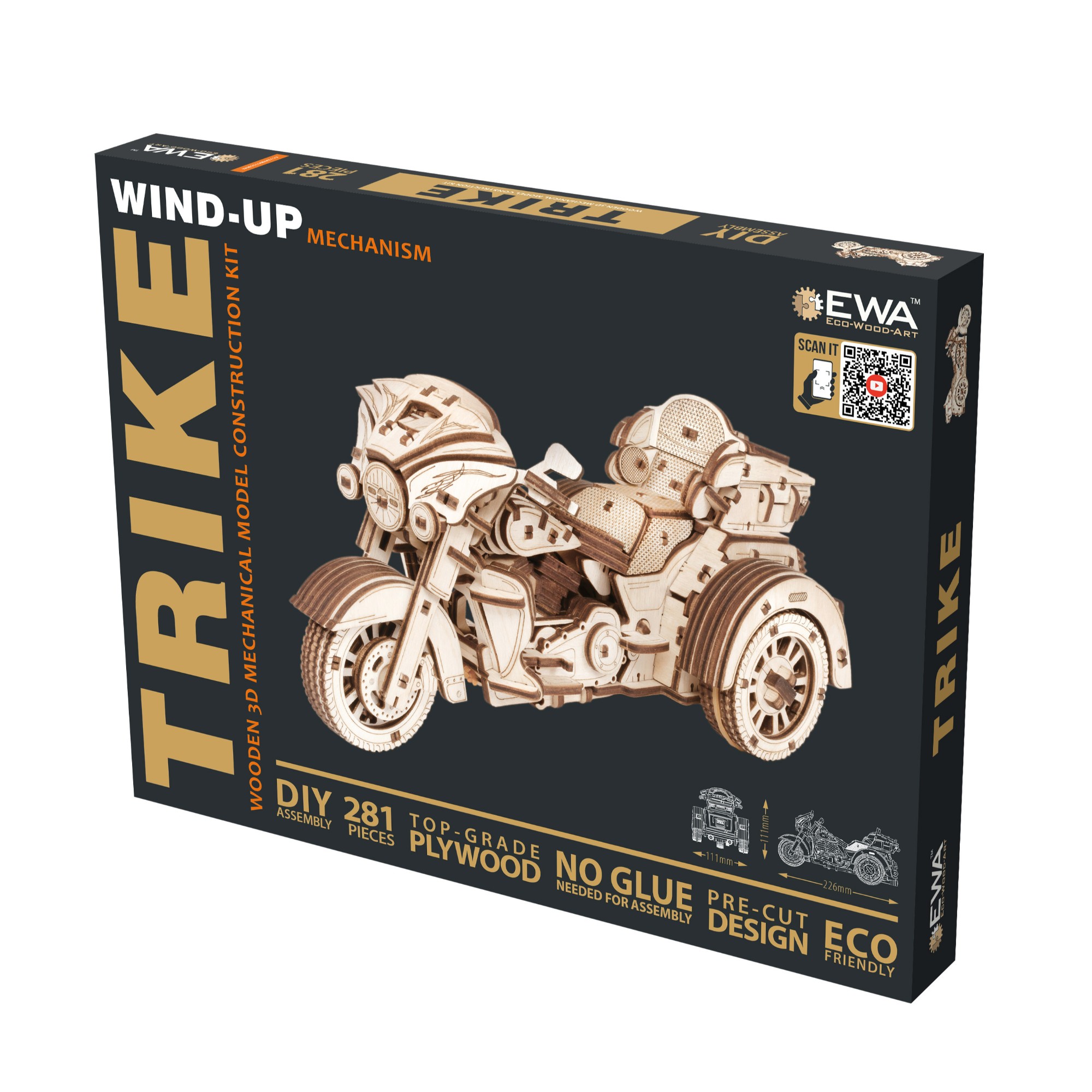 EWA291 Modello 3D in Legno - Trike - immagine 1