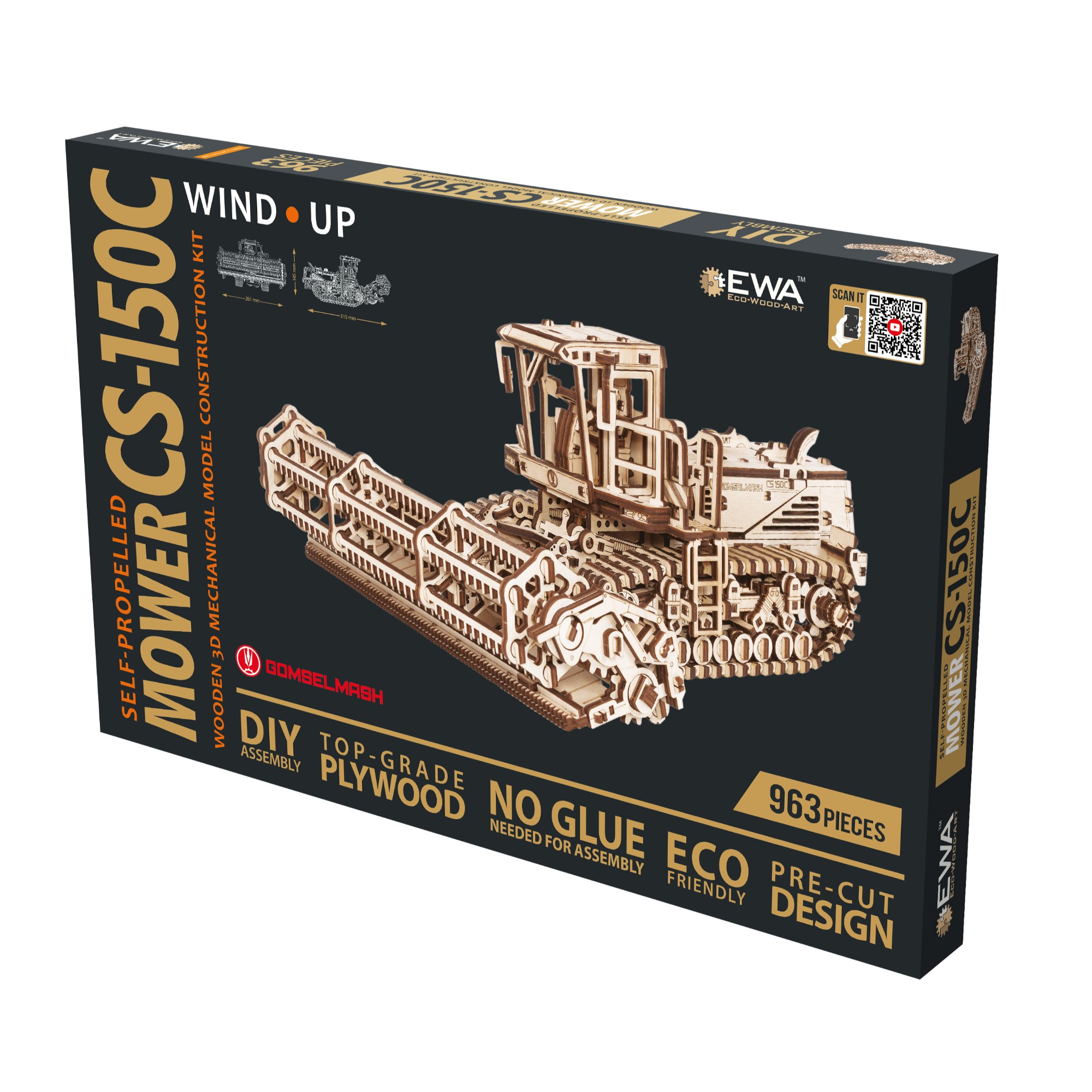 EWA293 Modello 3D in Legno - Mietitrebbia per Mais - immagine 1
