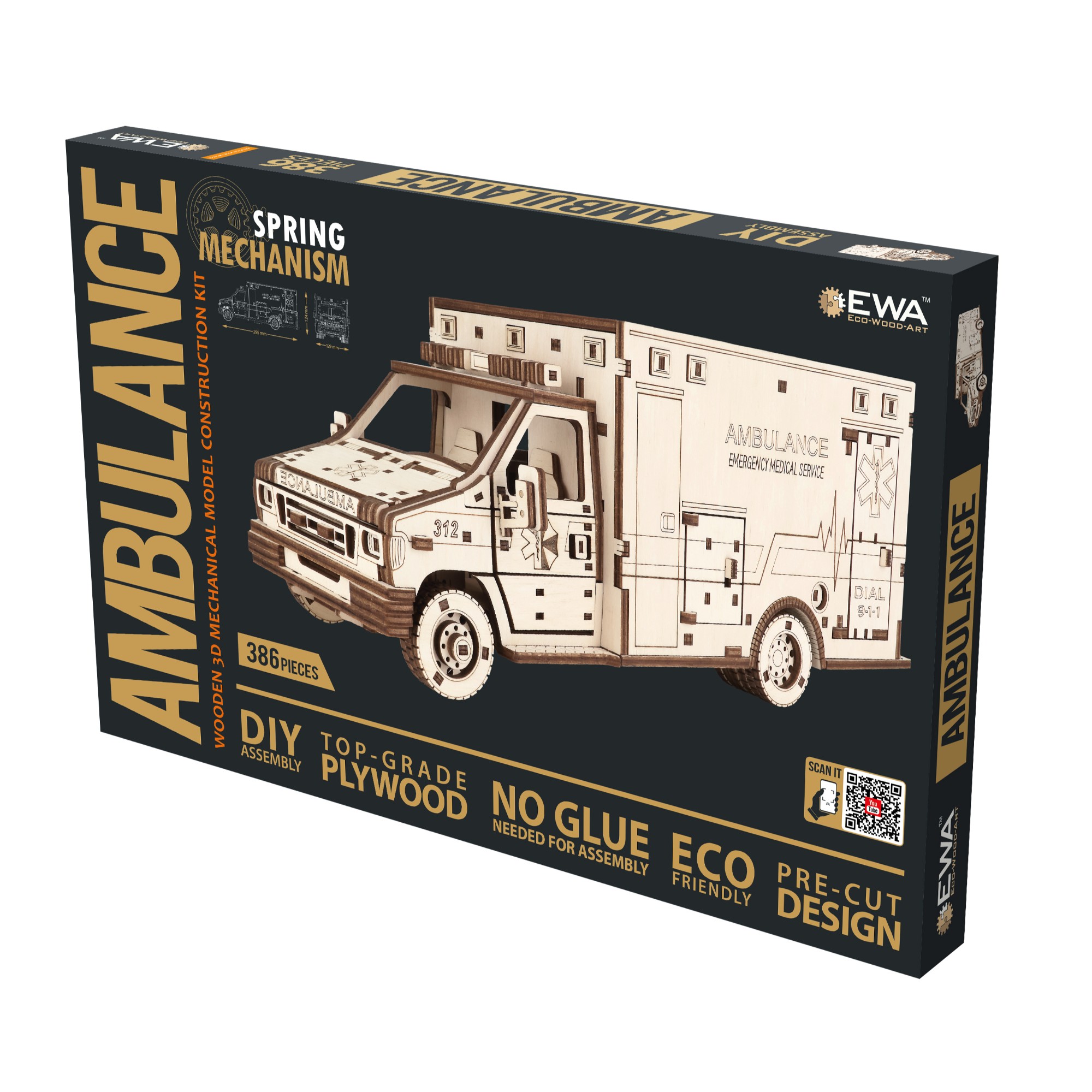 EWA401 Modello 3D in Legno - Ambulanza - immagine 1