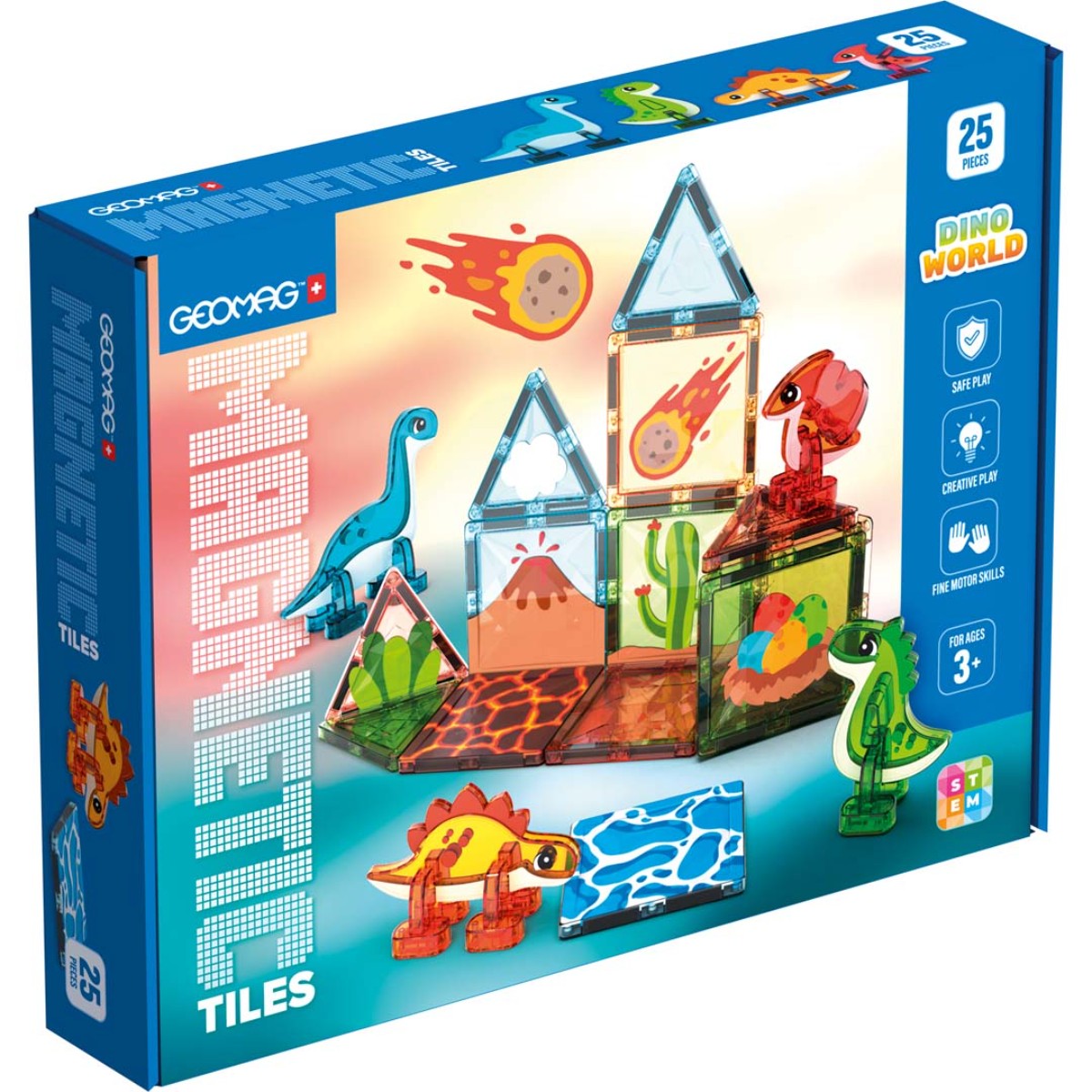 GMG4221 Geomag Magnetic Tiles Dino World 25 - immagine 1
