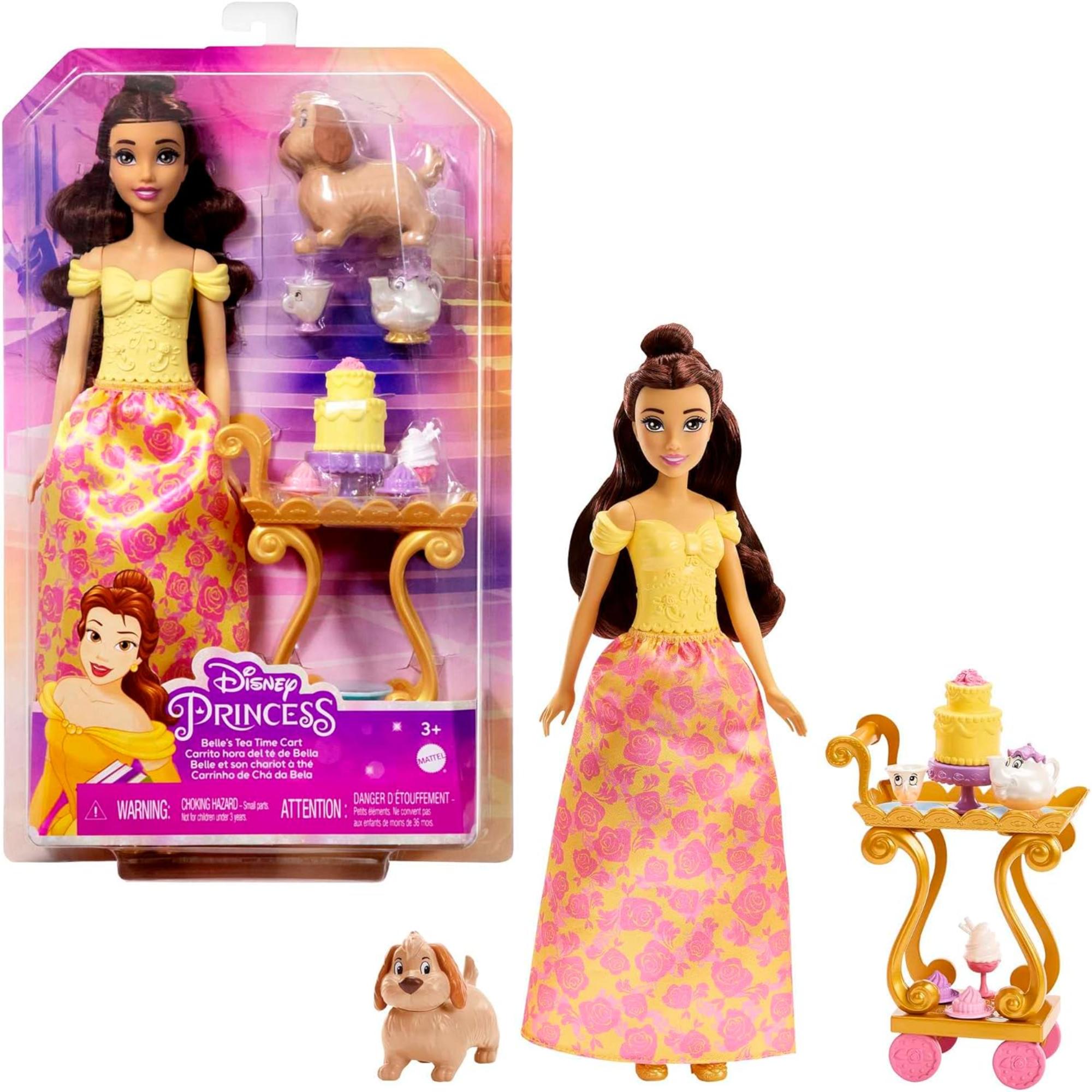 HLW19 DISNEY PRINCESS LALKA BELLA ZESTAW PODWIECZOREK - immagine 1