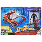 Spider-Man - Spider-Mobile con personaggio 15 cm Miles Morales