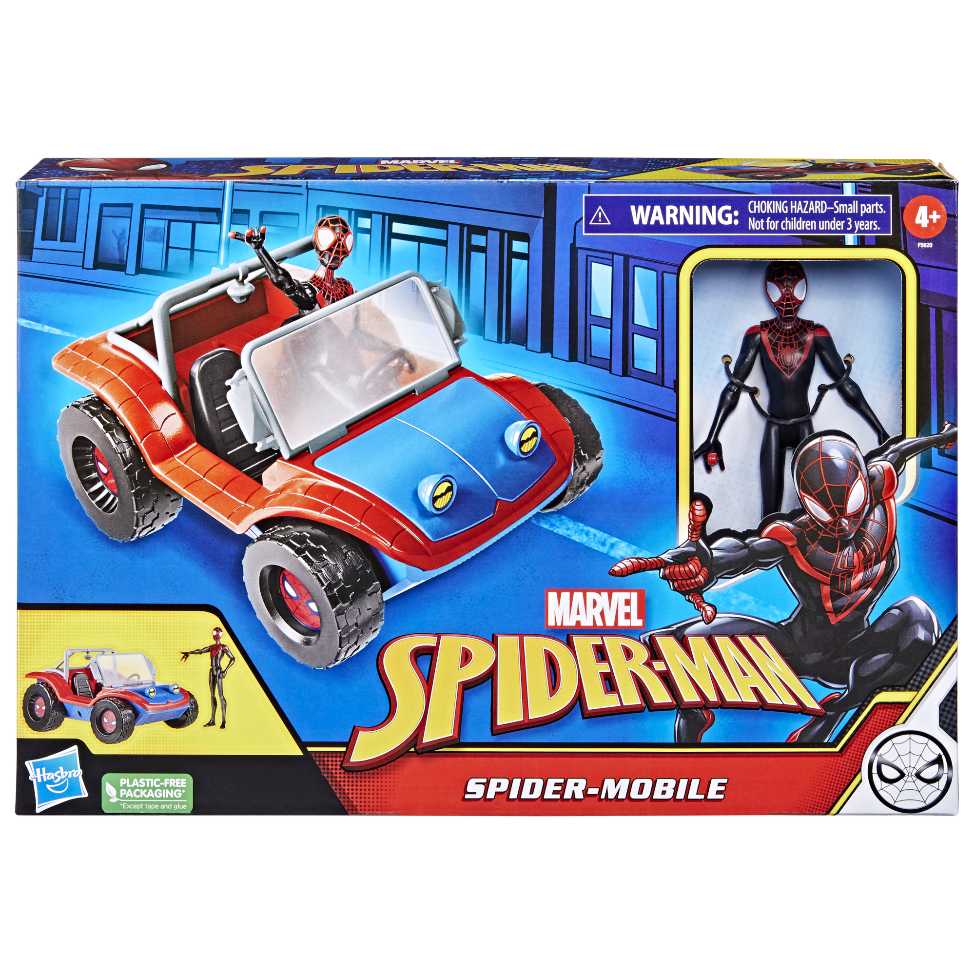 HSBF56205L0 Spider-Man - Spider-Mobile con personaggio 15 cm Miles Morales - immagine 1