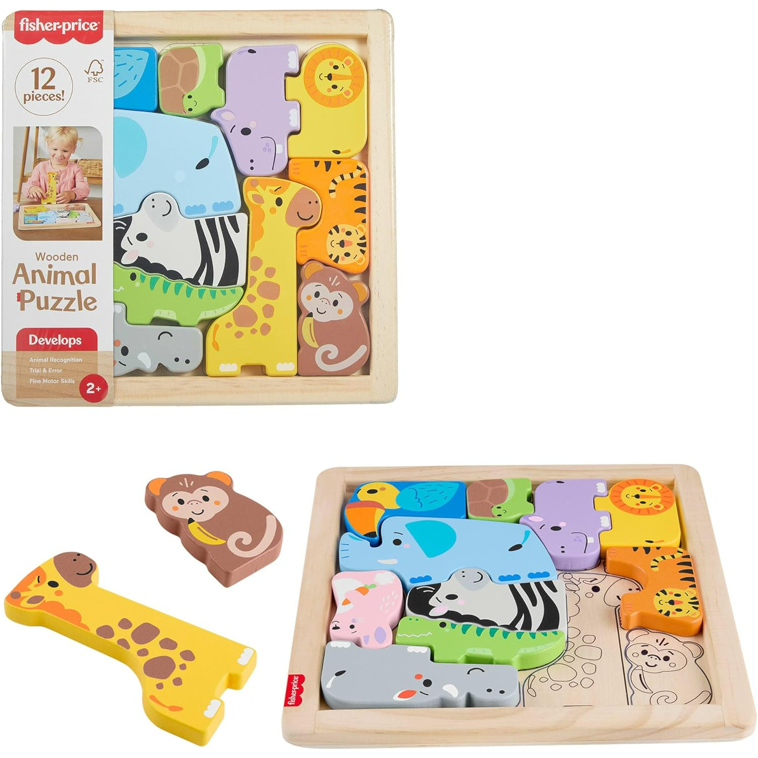 JFG10 Fisher-Price - Wood Puzzle degli Animali - immagine 1