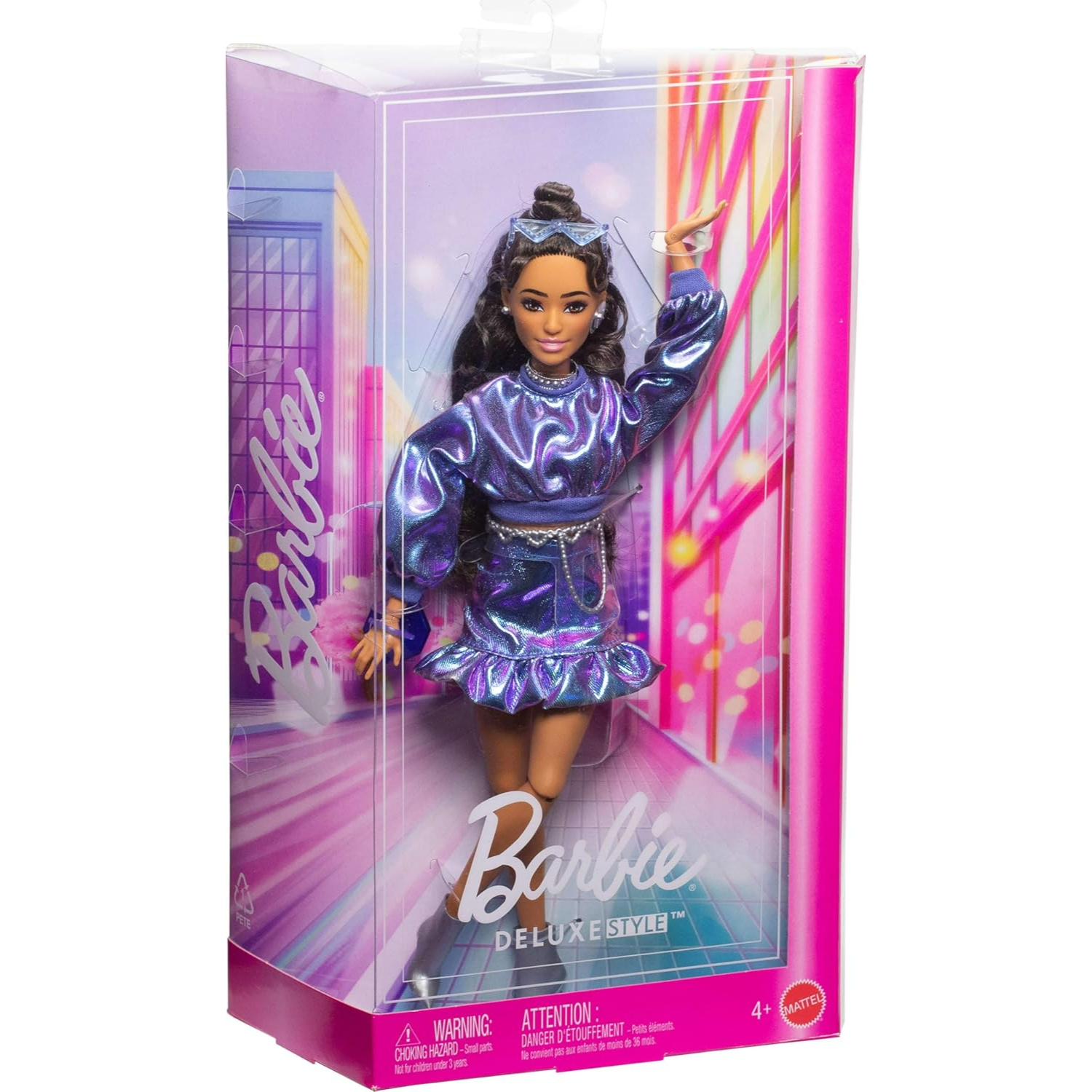 JFP42 Barbie - Fashionistas Deluxe: Mora con Vestito Azzurro Metallic - immagine 1