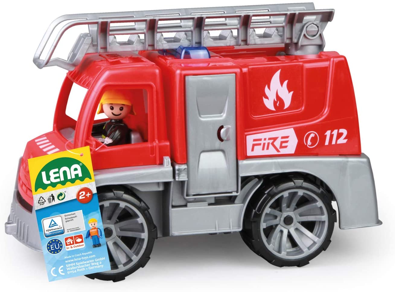LEN04457 Linea Truxx - Veicolo Vigili del Fuoco con Scala (29cm) - immagine 1