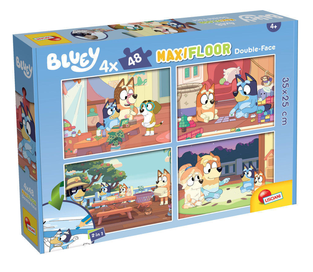 LSC100354 4 Puzzle da 48 Pezzi Maxi - Double Face: Bluey - immagine 1