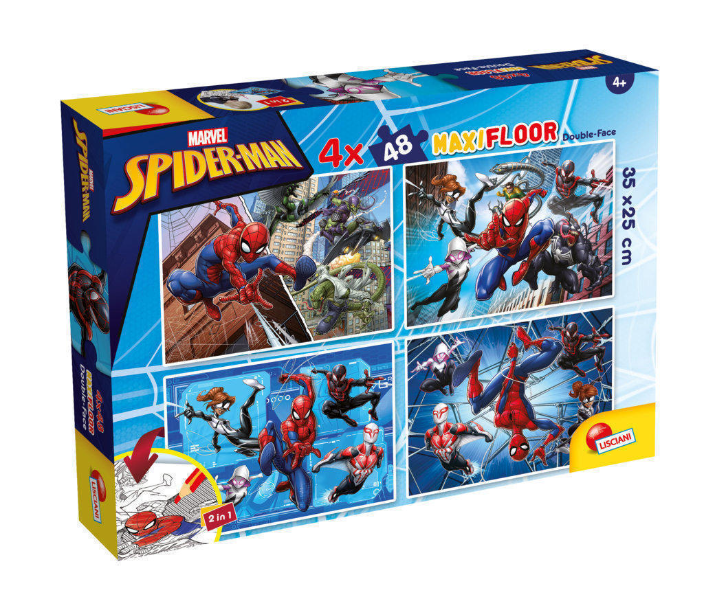LSC100385 4 Puzzle da 48 Pezzi Maxi - Double Face: Spider-Man - immagine 1