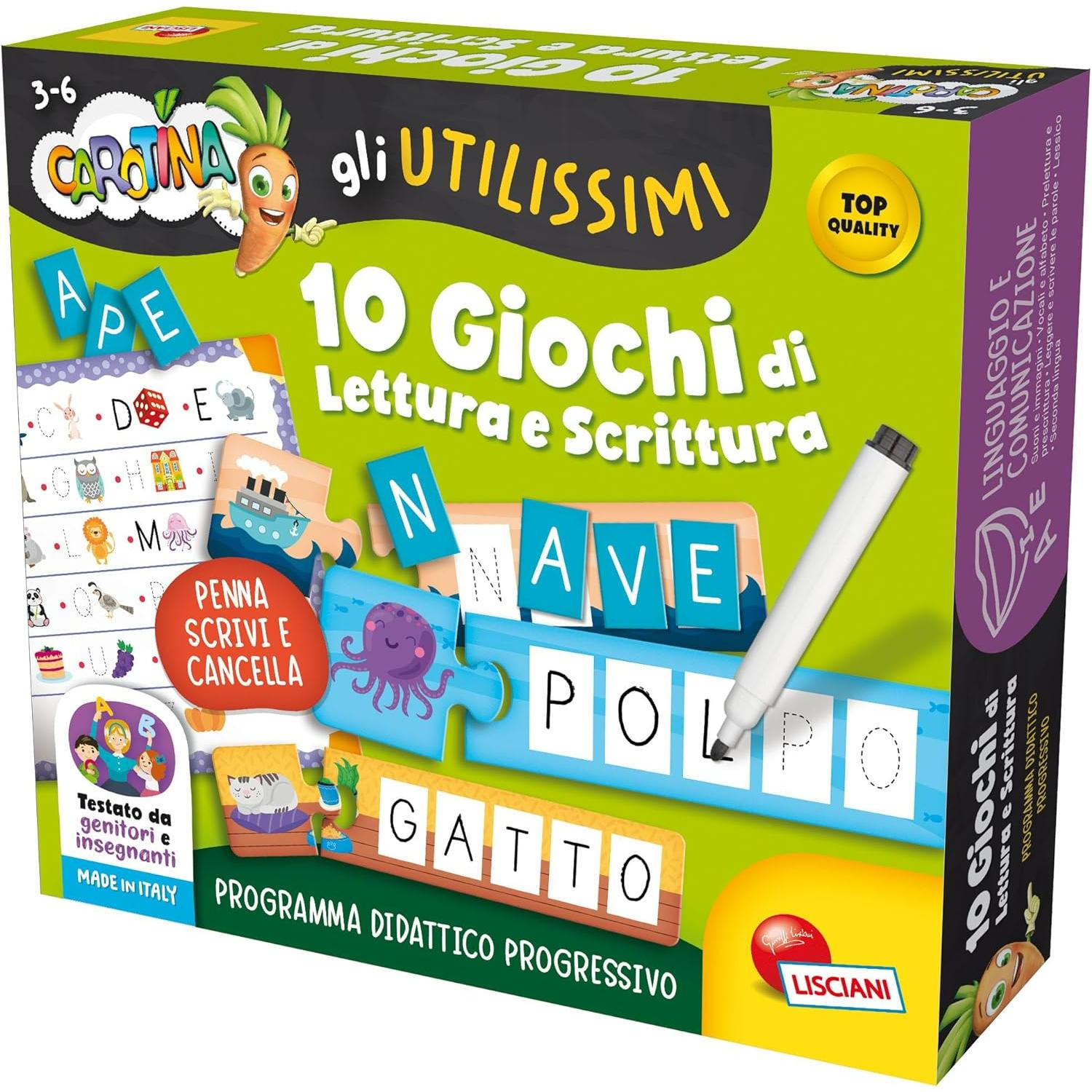 LSC102839 Carotina - Gli Utilissimi: 10 Giochi di Lettura e Scrittura - immagine 1
