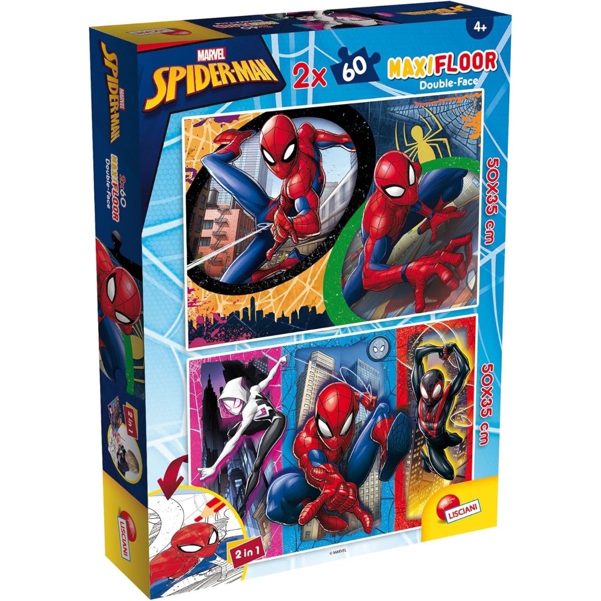 LSC109630 2 Puzzle da 60 Pezzi Double-Face - Spider-Man - immagine 1