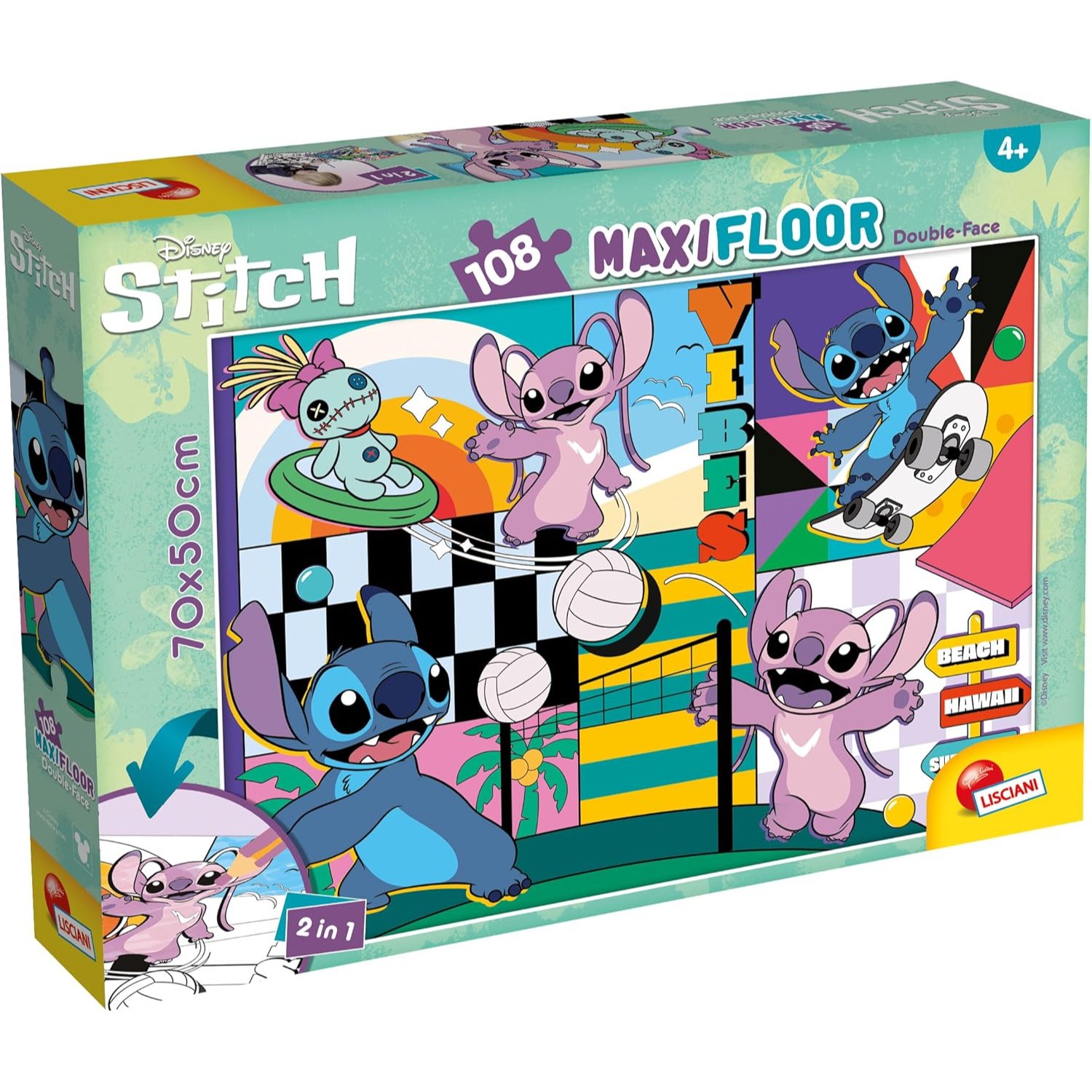 LSC109777 Puzzle da 108 Pezzi Gigante da Pavimento - Stitch - immagine 1