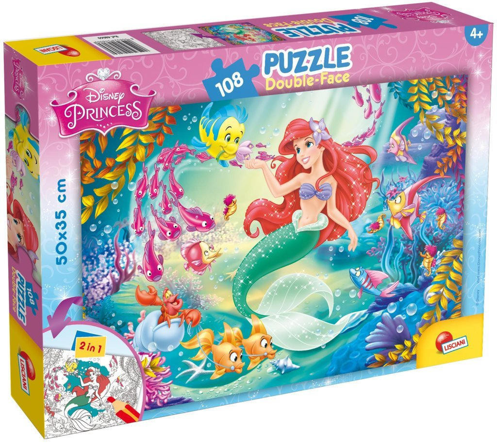 LSC48069 Puzzle da 108 Pezzi - Double Face: Disney Princess: La Sirenetta - immagine 1