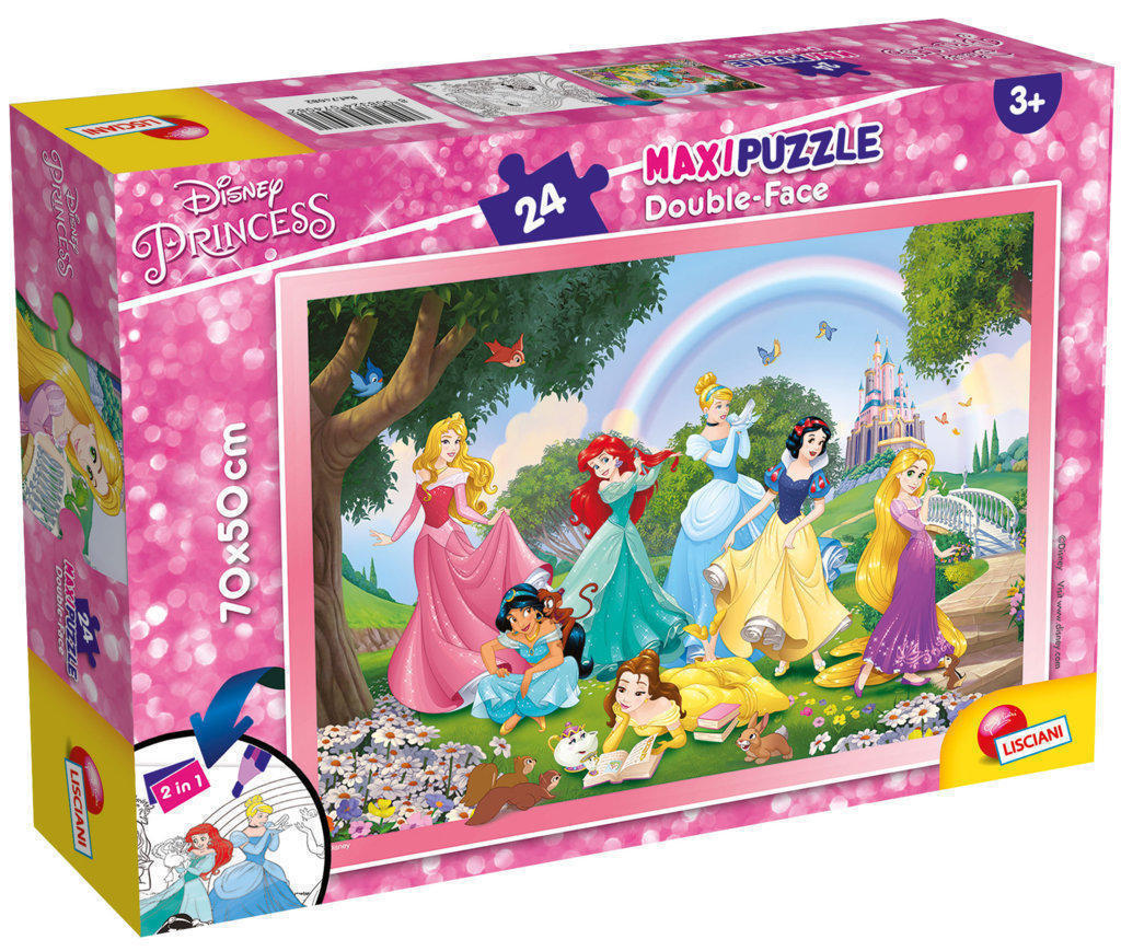LSC74082 Puzzle da 24 Pezzi Maxi - Double Face: Disney Princess - immagine 1