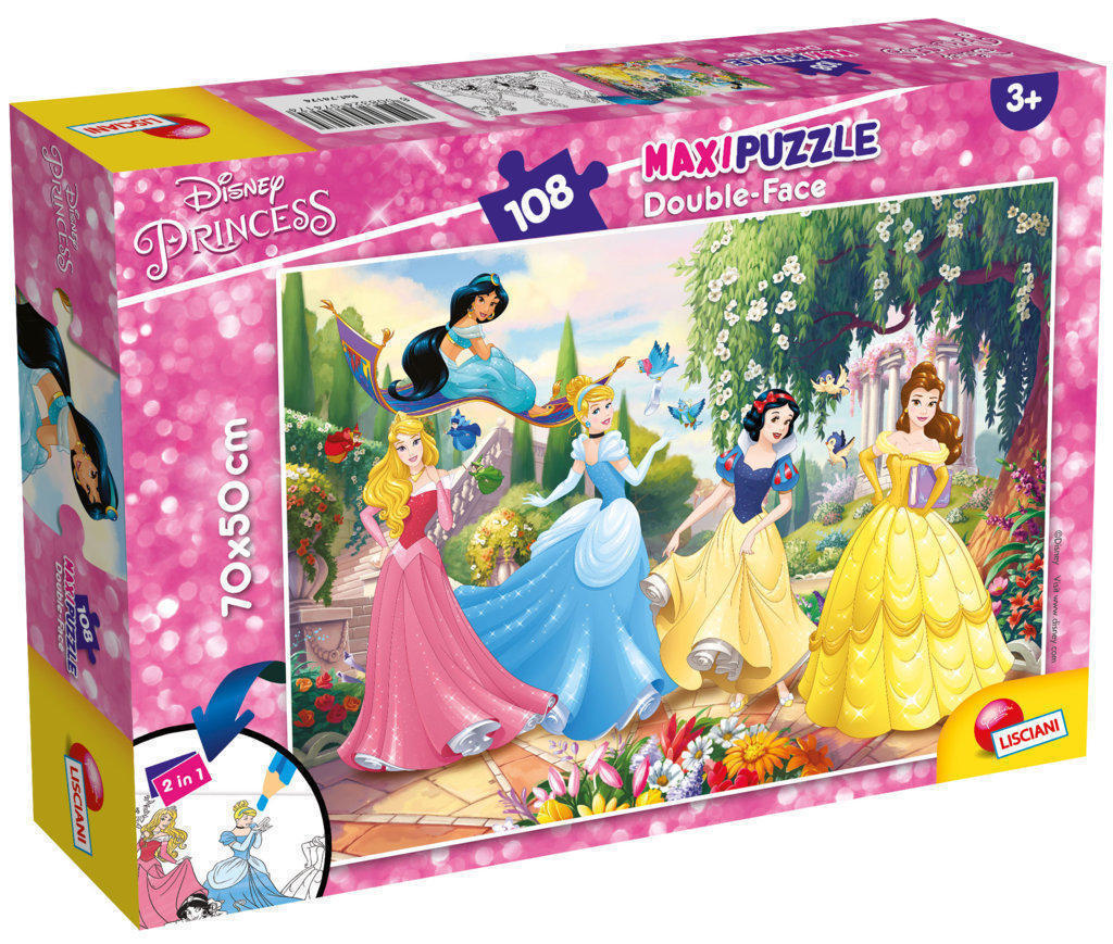 LSC74174 Puzzle da 108 Pezzi Maxi - Double Face: Disney Princess: Princess Forever - immagine 1