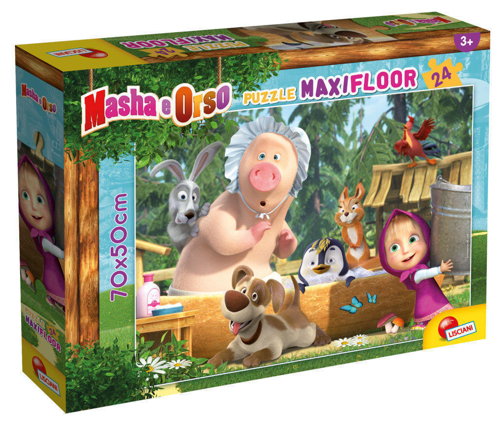 LSC86092 Puzzle da 24 Pezzi Maxi - Masha e Orso: Una Buona Giornata! - immagine 1