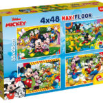 4 Puzzle da 48 Pezzi Maxi - Double Face: Mickey