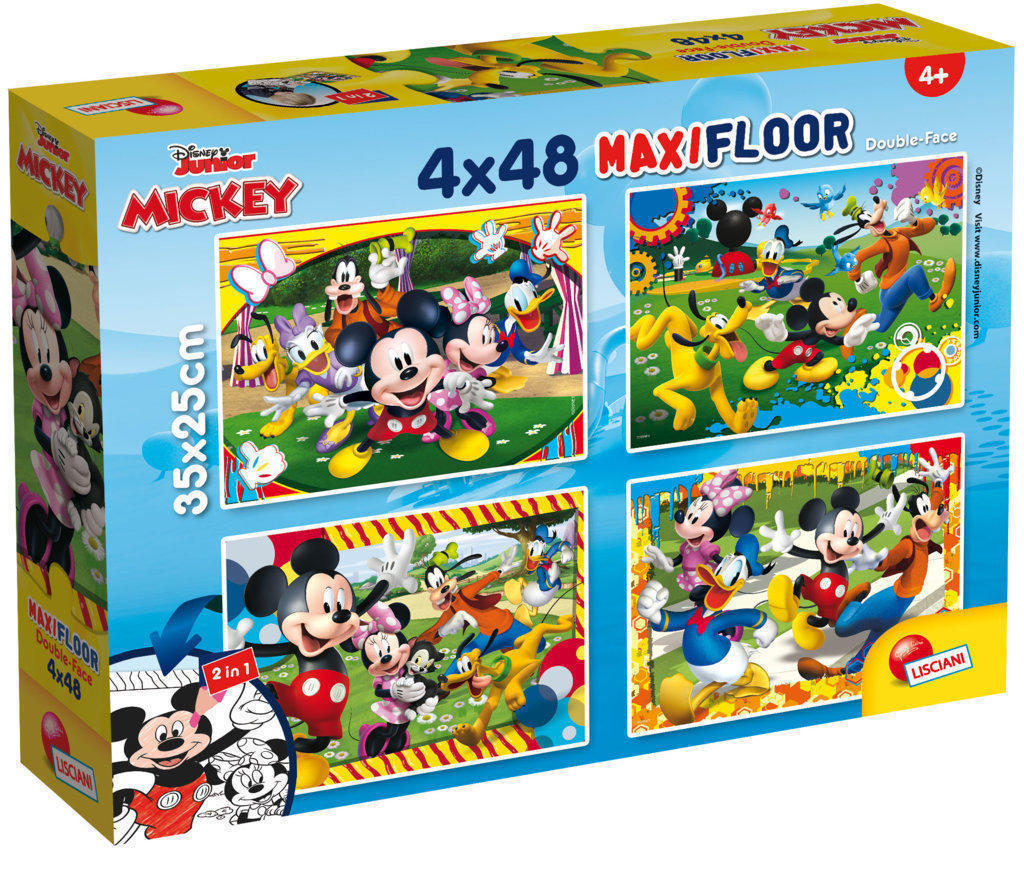 LSC86610 4 Puzzle da 48 Pezzi Maxi - Double Face: Mickey - immagine 1