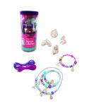 Peperilla -  Ciondoli e Bracciali Unicornset con 3 braccialetti, 50 ciondoli algabeto, 4 ciondoli 3D, 50 perline