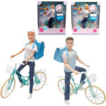 City Life - Delivery Consegna a Domicilio - Rider in bicicletta con zaino per consegne e accessori cibo - composizione collo:4 rider uomo 2 rider donna