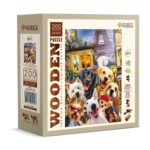 Puzzle da 200 Pezzi in Legno - Puppies in Paris