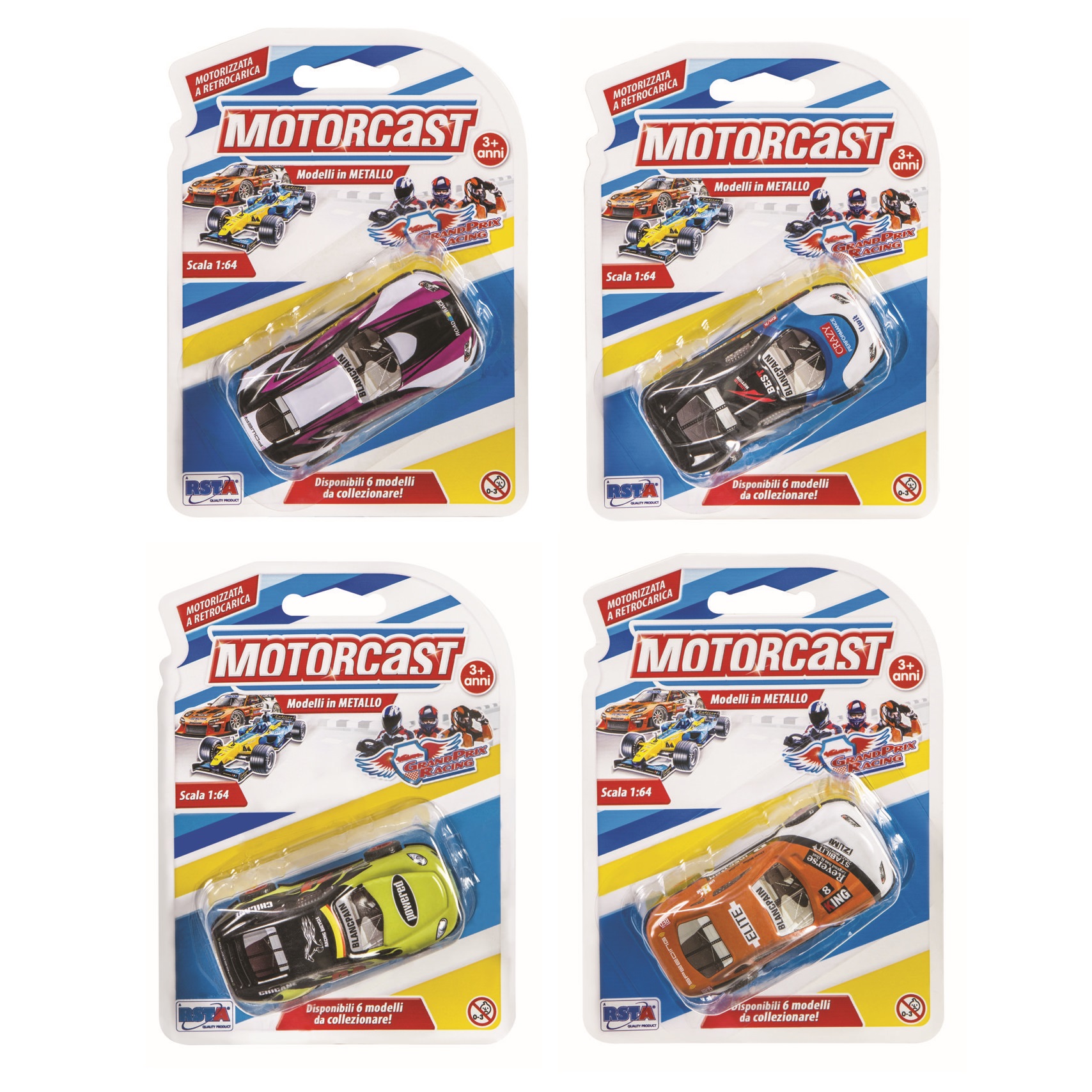 RST10202 BLS AUTO MOTORCAST SCALA 1/64 6 MOD. ASS. - immagine 1