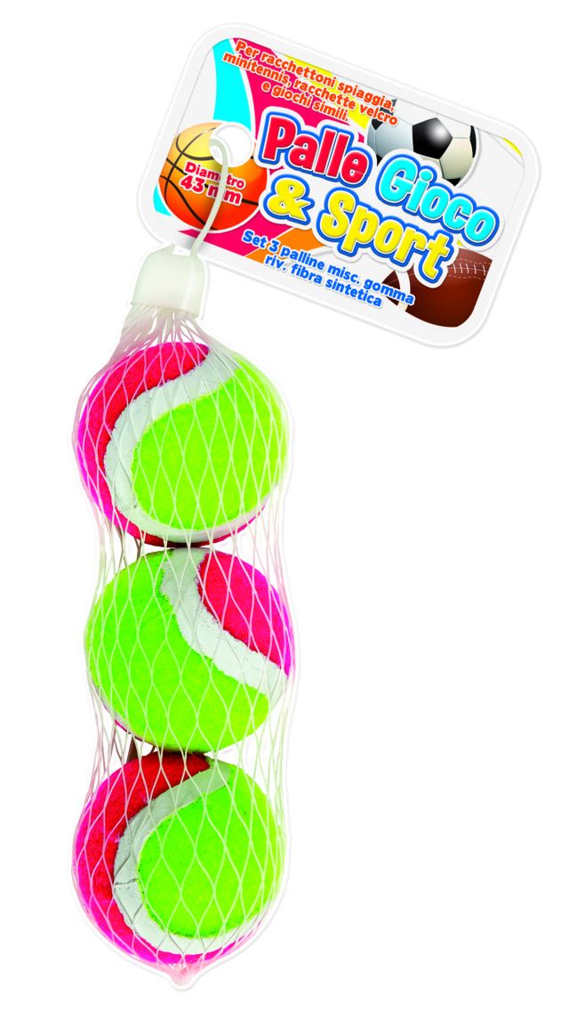 RST10341 3 PALLE MINI TENNIS 4,5CM RETE - immagine 1