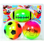 Blister 3 Palle Sport 12,5cm Multicolor