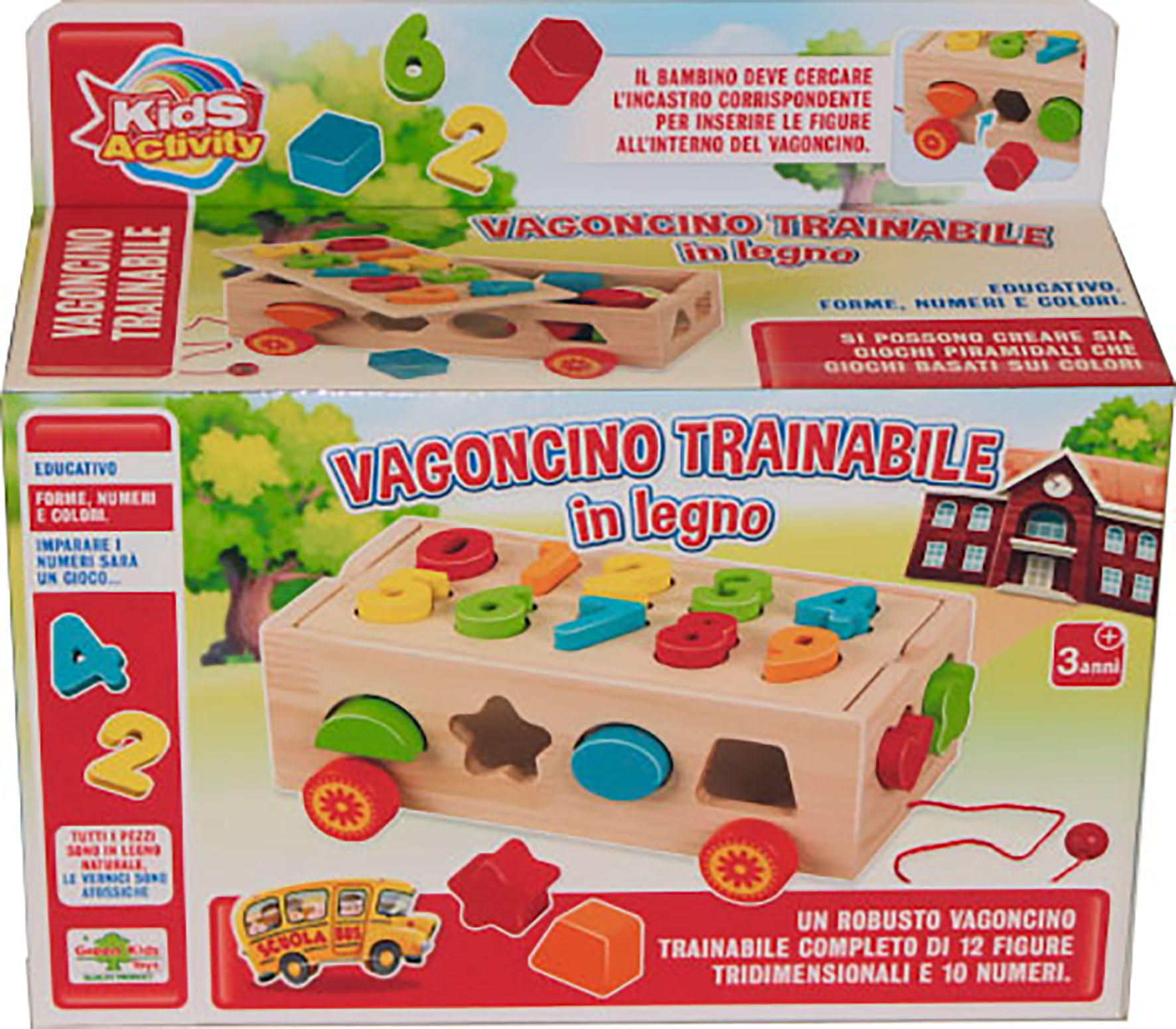 RST11164 Kids Activity - Vagoncino Trainabile in Legno - immagine 1