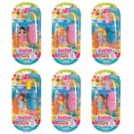 BAMBOLA EVELYN MINI DOLL 9 CM ACCESSORI SPIAGGIA DISPLAY 12 PZ