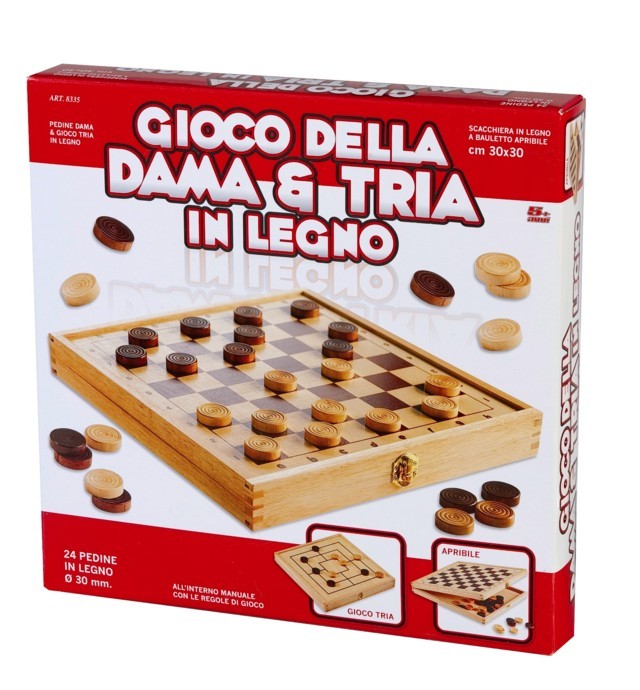 RST8335 Gioco Dama e Tria in legno 30X30 - immagine 1