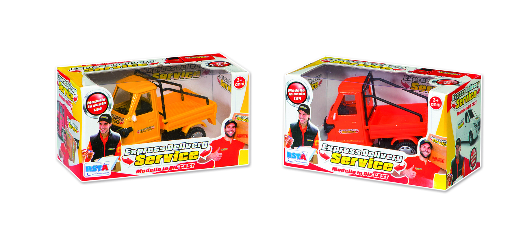 RST9927 MOTOCARRO DIE CAST DSP 6 PZ RETROCARICA DELIVERY SERVICE - immagine 1