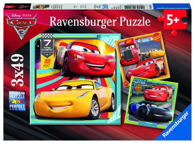 RVB08015 3 Puzzle da 49 Pezzi - Cars 3 - immagine 1