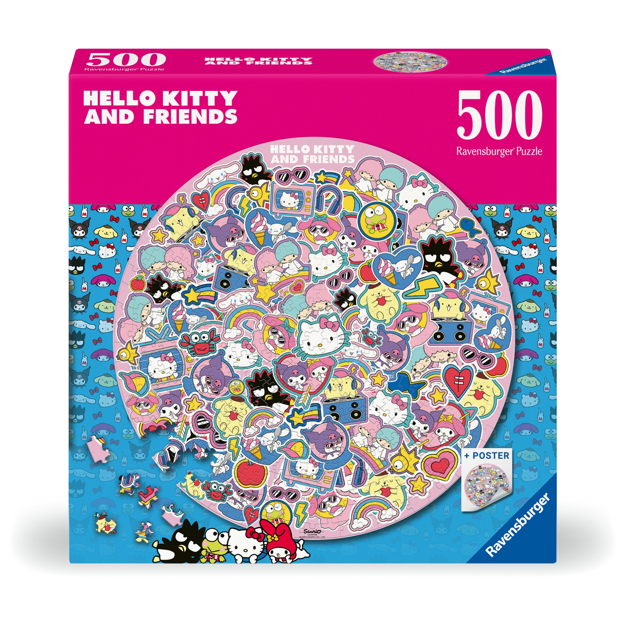 RVB12001391 Puzzle da 500 Pezzi Circolare - Hello Kitty - immagine 1