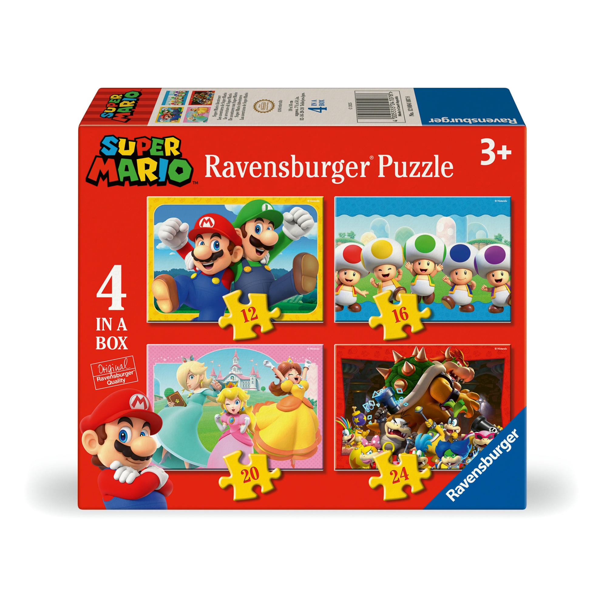 RVB12004107 4 Puzzle in 1 - Super Mario - immagine 1