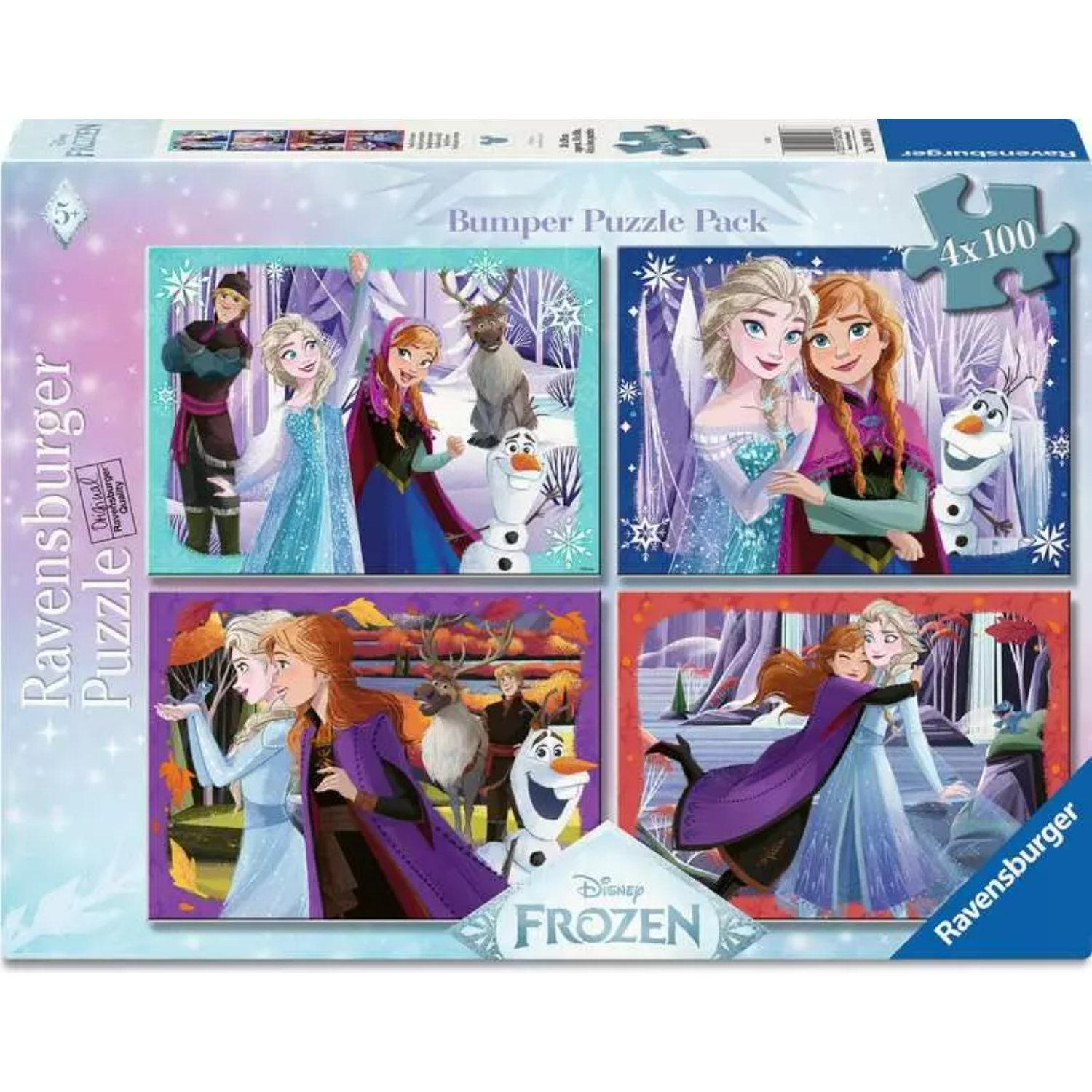RVB12004318 4 Puzzle da 100 Pezzi - Frozen - immagine 1