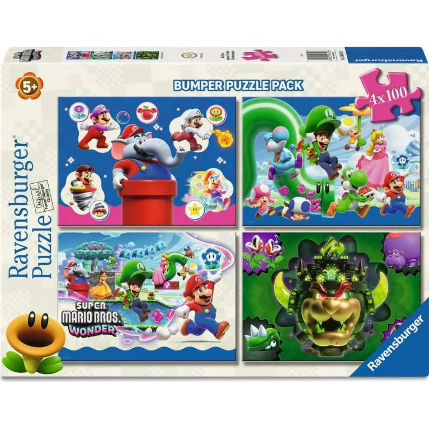 RVB12004321 4 Puzzle da 100 Pezzi - Super Mario Wonder - immagine 1