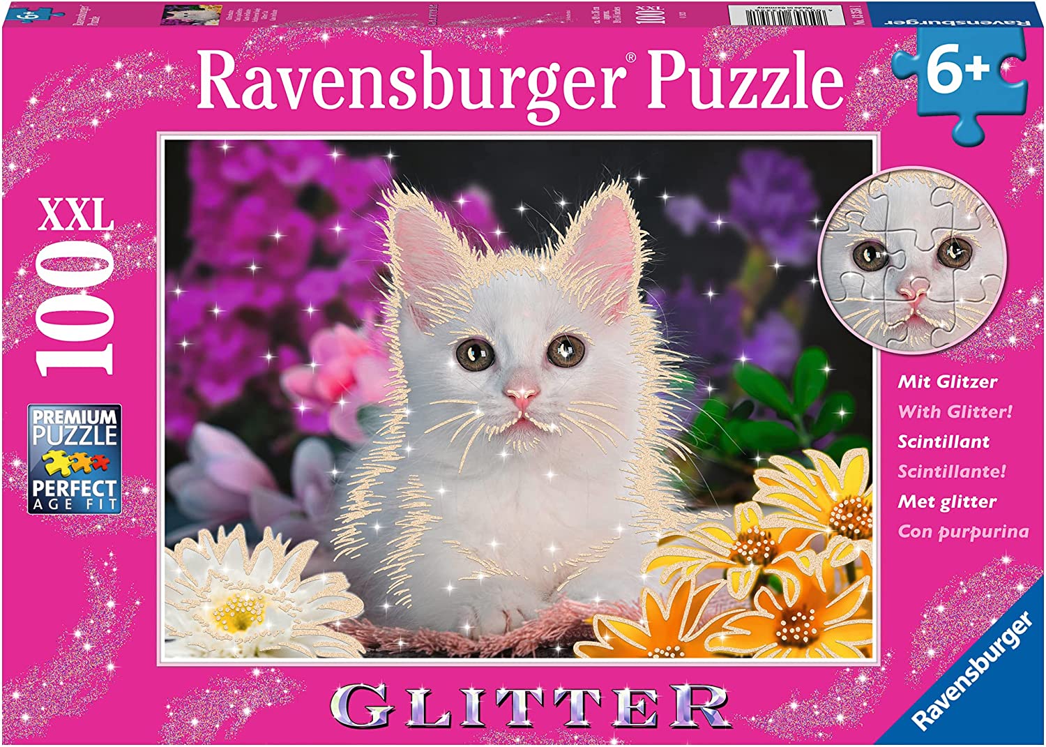 RVB13358 Puzzle da 100 Pezzi XXL - Gattino Glitter - immagine 1