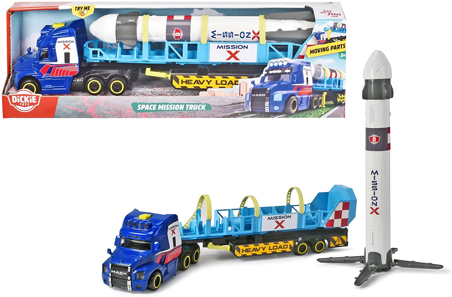 SBA203747010 Dickie - Space mission Truck cm. 41 con parti apribili, luci e suoni, incluso razzo spaziale - immagine 1