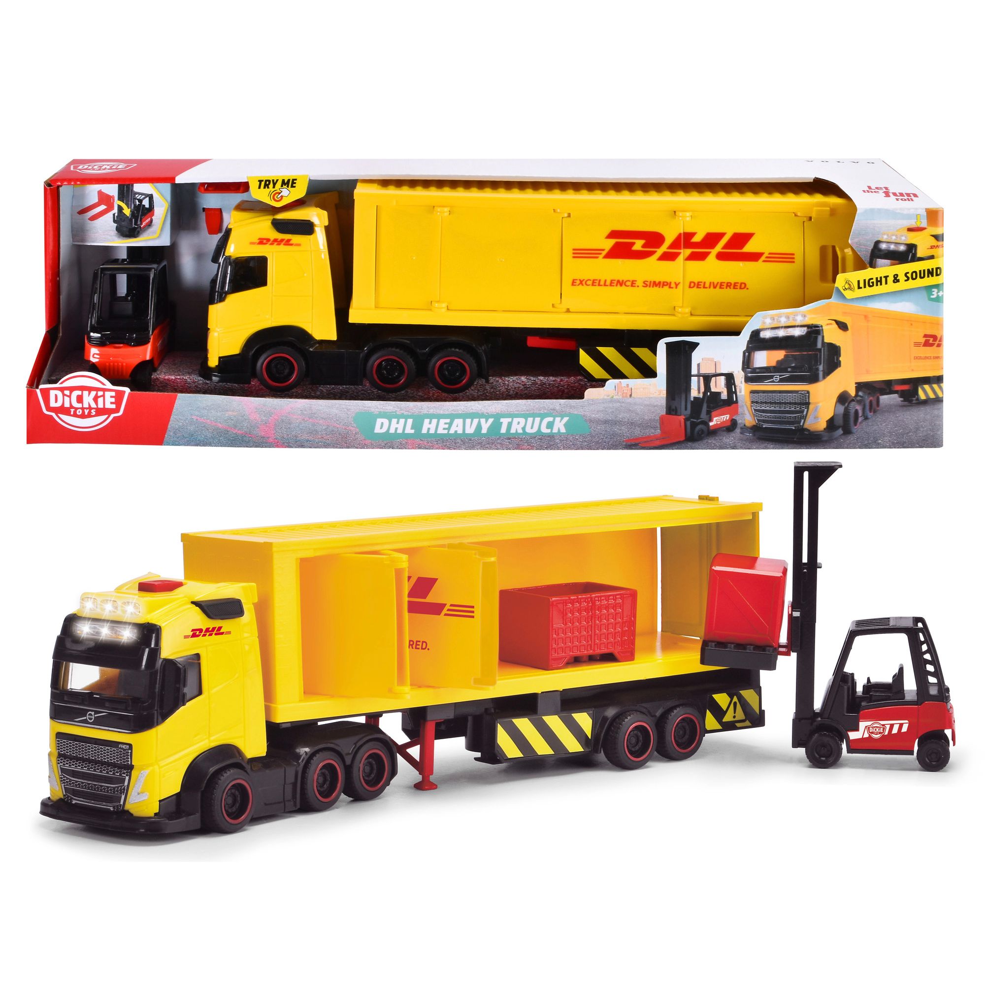 SBA203747018 Dickie - Camion DHL cm.35 Luci e Suoni - immagine 1