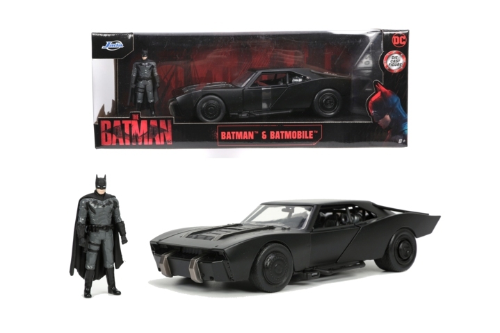 SBA253215010 The Batman Batmobile 2022 in scala 1:24 con personaggio, funzionamento a ruota libera - immagine 1
