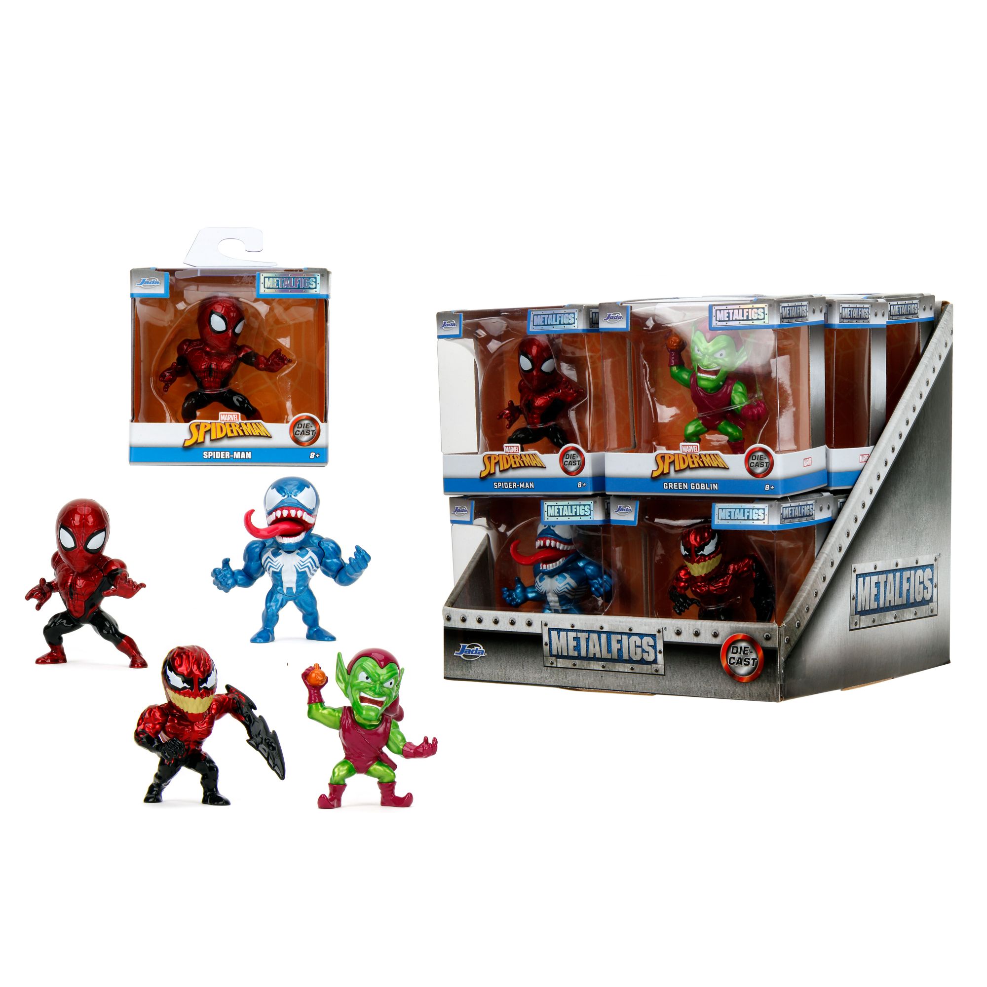 SBA253220008 Marvel Spider-Man Personaggi cm. 6,5, 4 asst. Il display contiene 6 pz x Spider-Man, 2 pz x Venom, 2 pz x Green Goblin, 2 pz x Carnage - immagine 1
