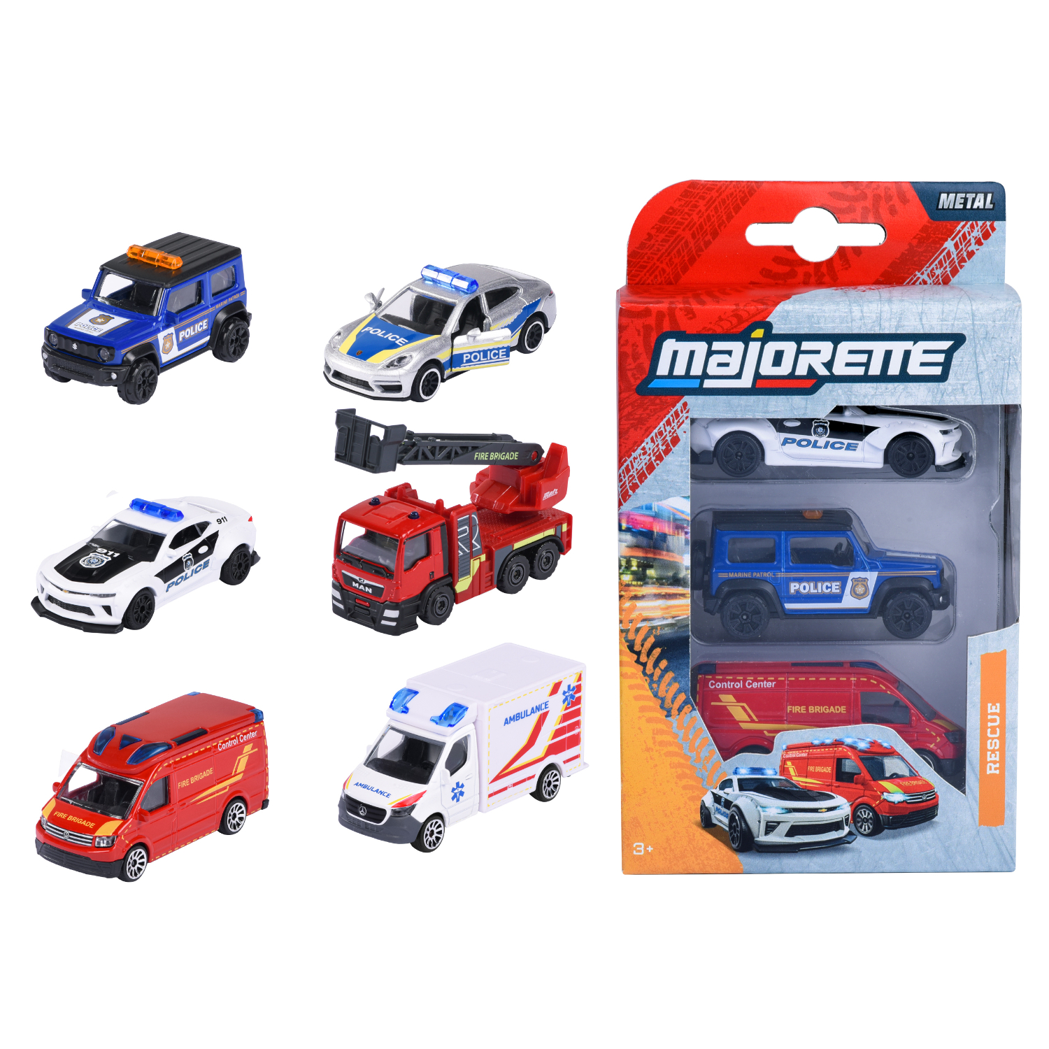 SBA8503004001038 Majorette - SOS Veicoli Set 3 pezzi, 2-asst. - immagine 1